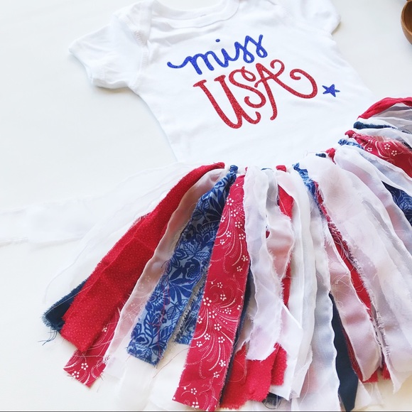 Handmade Miss USA America 4th of July Outfit Tutu - Picture 2 of 8